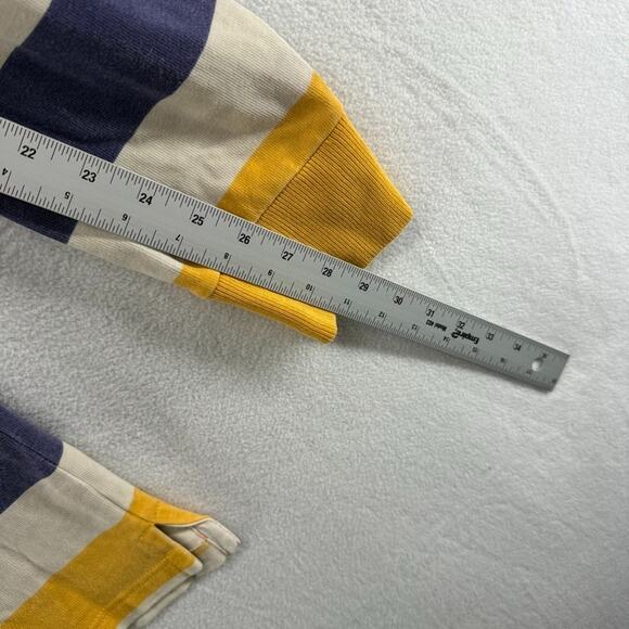 Vintage J Crew Rugby Shirt mens Small Blue Yellow Colorblock Collared Preppy 90s - Picture 6 of 13